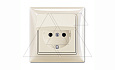 Basic 55 - Розетка 2P+E нем. стд. с крышкой и рамкой, IP 44 (шале-белый) от интернет-магазина amperkin.by