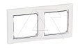 Valena - Рамка 2 поста верт/гориз, белый/сербро от интернет-магазина amperkin.by