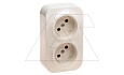 Quteo - Розетка двойная 2х2P,накладной монтаж, винт. зажимы, со смещением контактов 45°, сл. кость от интернет-магазина amperkin.by