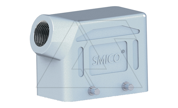 Корпус разъема, размер H10B, кабельный, угловой ввод M20, металл, IP65, RAL 7037