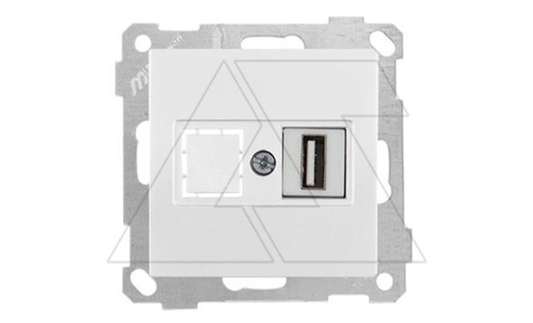 21 - Розетка 1xUSB Type A, для передачи данных, белый 21 - Розетка 1xUSB Type A, для передачи данных, белый