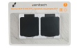 Mini - Розетка 2Х2Р+Е 16A/250V, с крышкой, защ.шторки, черно-серый, IP54 от интернет-магазина amperkin.by