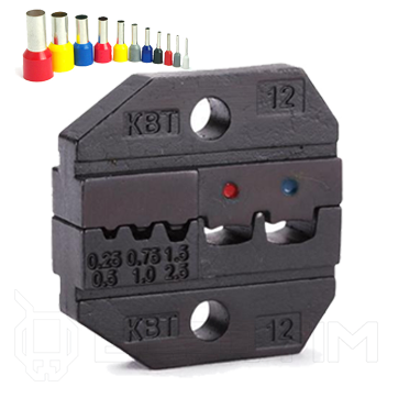 Матрица МПК-12 комбинированная для обжима изолированных и втулочных наконечников сечением 0.25-2.5 мм (КВТ)