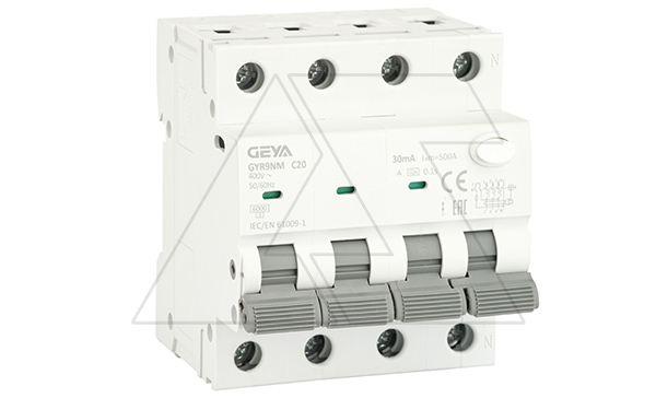 Дифф. авт. выключатель GYR9NM-C20-30mA, 3P+N, 20A, хар-ка C, 6 kA, 30mA, тип A, 4M Дифф. авт. выключатель GYR9NM-C20-30mA, 3P+N, 20A, хар-ка C, 6 kA, 30mA, тип A, 4M
