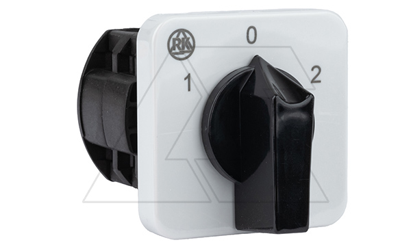 Переключатель BS 16 75K U, 4P, 20A, тип 1-0-2 (60°), 4NO на 1_2, без перемычек, на дверь, фронт IP40