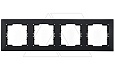 Candela - Рамка 4 поста, к механизмам серии 21, горизонтальный монтаж, черный мат от интернет-магазина amperkin.by