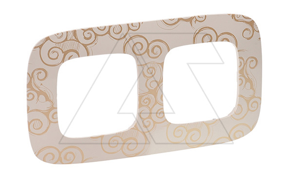 Valena Allure - Рамка 2 поста верт/гориз, нарцисс золото