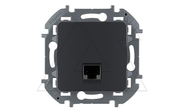 Inspiria - Розетка 1хRJ-45 UTP CAT5E (антрацит) Inspiria - Розетка 1хRJ-45 UTP CAT5E (антрацит)