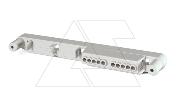 Колодка клеммная с креплением, 5х10+5х16mm2 + место для 654.0360, IP20, для щитов DOMINO на 12 и 24M