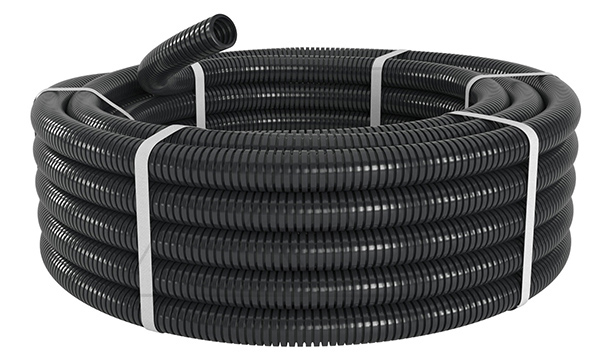 Труба ПА 6 гофр. DN48мм, ПВ-2, Dвн 47,4 мм, Dнар 54,5 мм, цвет чёрный