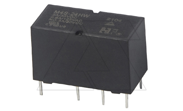 Реле M4S-24HW, 2CO, 3A(30VDC), 24VDC, для печатных плат, IP67 Реле M4S-24HW, 2CO, 3A(30VDC), 24VDC, для печатных плат, IP67