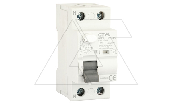 УЗО GYL9-2P-25A-30mA, 2P, 25A, 6 kA, 30mA, тип A, 2M УЗО GYL9-2P-25A-30mA, 2P, 25A, 6 kA, 30mA, тип A, 2M