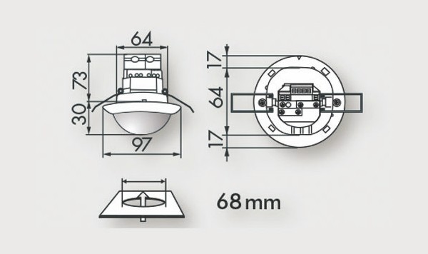 Датчик присутствия B.E.G. PD4-M-DIM-C-FC