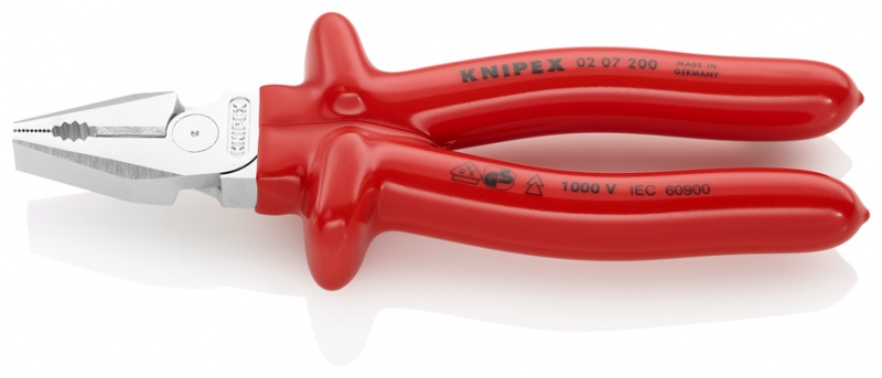 Плоскогубцы комбинированные особой мощности VDE 1000V, L-225 мм, хром., 2-комп. рукоятки (KNIPEX)