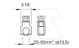 Клемма 1801 RK95 для подключения круглого проводника 25-95мм² к шине 1801 VDE
