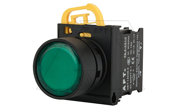 Кнопка плоская PB3E, зеленая, без фиксации, с подсветкой без LED, 1NO, 6A 230VAC/24VDC, 22mm, IP65