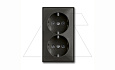 Basic 55 - Розетка 2x2P+E нем. стд.с защитными шторками (шато-черный) от интернет-магазина amperkin.by