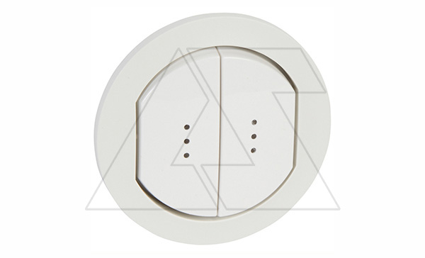 Celiane - Лицевая панель IP44 для выключателя двойного с подсветкой/индикацией белый