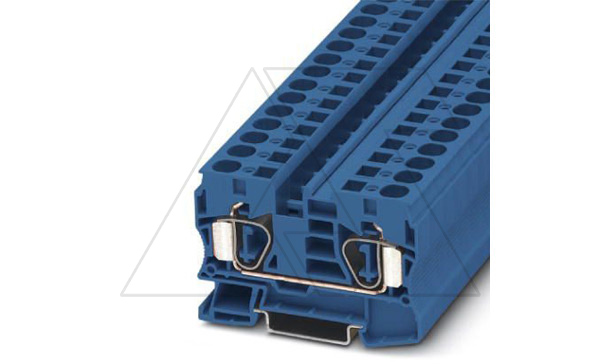 Клемма проходная ST 10 BU /10,2mm, пружинная, 2 присоед., 10(max 16)mm2, 57A, 1000V, синяя Клемма проходная ST 10 BU /10,2mm, пружинная, 2 присоед., 10(max 16)mm2, 57A, 1000V, синяя