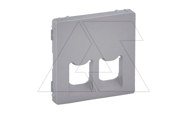 Valena Life - Лицевая панель для двойных телефонных/информационных розеток, алюминий