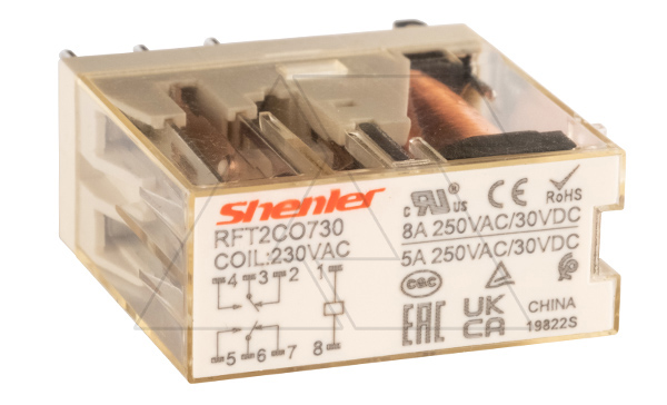 Реле RFT2CO730, 2CO, 8A(250VAC/30VDC), 230VAC Реле RFT2CO730, 2CO, 8A(250VAC/30VDC), 230VAC