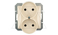 OPAL - Розетка 2x2P со шторками в стандартную рамку, бежевый от интернет-магазина amperkin.by