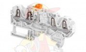 Клемма ZK2.5-S-4P/5.2 пружинный зажим, 4 контакта, с ножевым расцепителем, 20А, 630В, серый от интернет-магазина amperkin.by