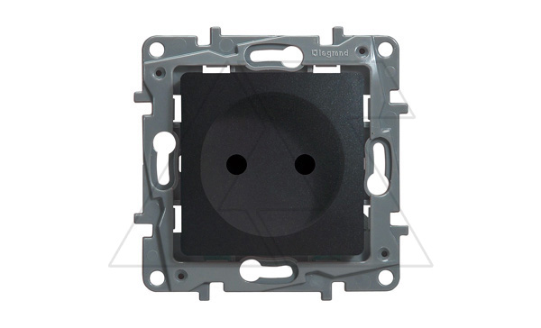 Etika - Розетка 2P 10/16A со шторками (антрацит)