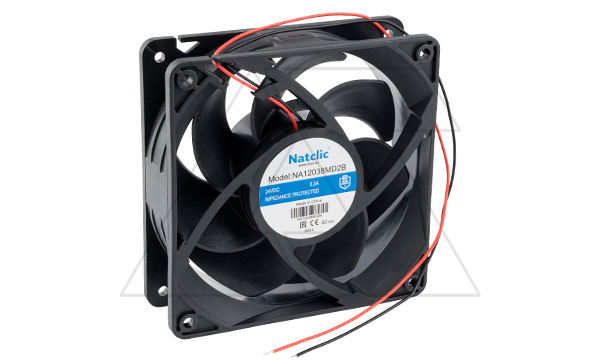 Вентилятор осевой NA, 120x120x38мм, 24VDC, 204м3/ч, 7,26Вт, 2900об/мин, 48дБА, подшипник качения