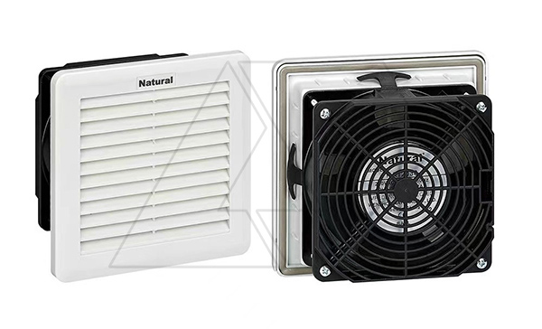 Вентилятор с фильтром SFF сдвижной 21Вт, 100м3/ч, 230VAC, габариты 150x150x70мм, вырез 125x125мм, IP54, RAL7035