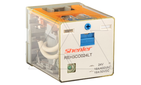 Реле REH3CO024LT, 3CO, 16A(400VAC/30VDC), 24VDC, мех. инд., тест-кнопка, LED Реле REH3CO024LT, 3CO, 16A(400VAC/30VDC), 24VDC, мех. инд., тест-кнопка, LED