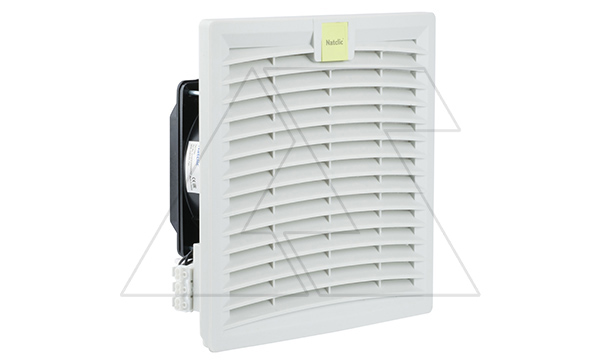 Вентилятор с фильтром SFE откидной 21Вт, 95м3/ч, 230VAC, габариты 211x211x88мм, вырез 177x177мм, IP54, RAL7035