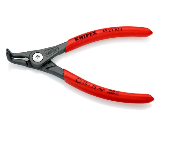 Щипцы прецизионные для внешних стопорных колец, губки 90°, L-130 мм, Cr-V, чёрные, (KNIPEX)