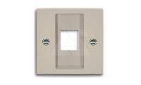 Basic 55 - Лицевая панель с суппортом для 1-го разьема Modular Jack (шампань)