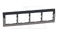 Galea Life - Рамка Metallic на 4 поста горизонтальная, Black Nickel от интернет-магазина amperkin.by