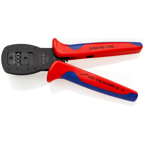 Пресс-клещи для обжима штекеров, кол-во гнёзд: 3, 0.03 - 0.56 мм (AWG 32 - 20), L-190 мм, 2-комп. (KNIPEX)