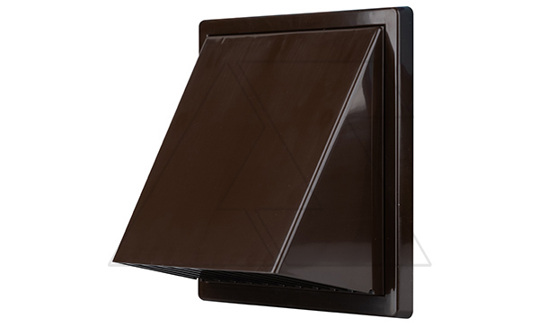 Выход стеновой с решеткой и обратным клапаном, Ø150мм, пластик, коричневый