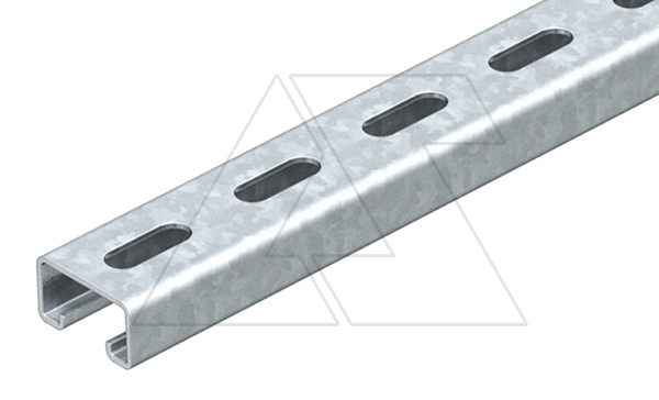 Рейка MS4121P3000FT монтажная перфорированная 41х21мм, L=3000мм, толщ. 2,0мм, гор. оцинк.
