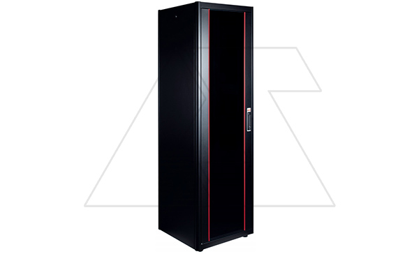 Щит телекоммуникационный 19", 22U, ВxШxГ 1121x600x600мм, DYNAmic Basic, напольный, перед. дверь стекло, задняя глухая металлич., черный