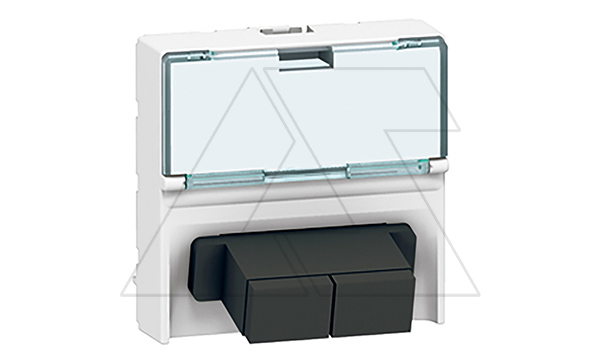 Mosaic - розетка оптическая для подключения оптоволоконных кабелей 2хSC, 2М, белый