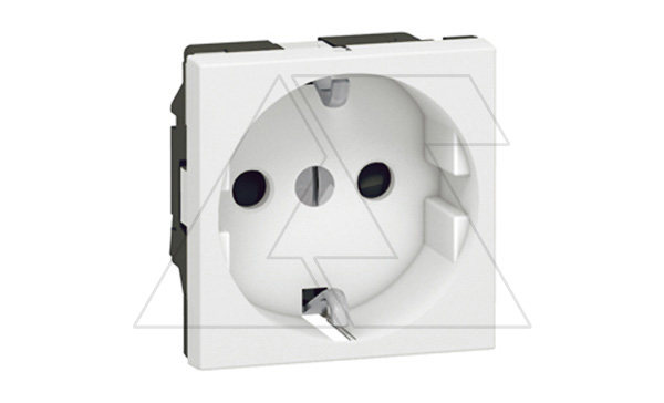 Mosaic - Розетка 2P+E , 2М, 4мм.кв, защ. шторки, винт. зажимы, белый