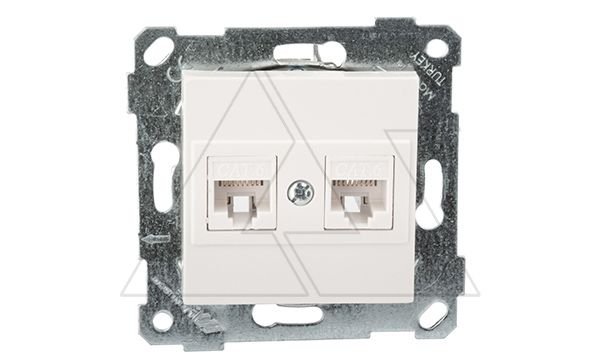 Rita - Розетка 2хRJ-45 кат. 6 UTP, белый