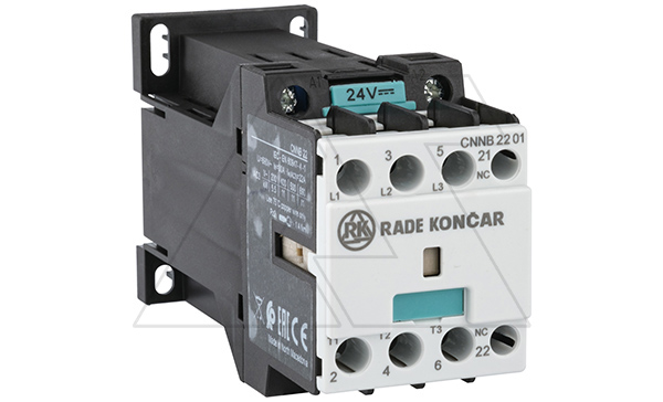 Контактор CNNB 22 01, 24VDC, 3P, 22A/(30A по AC-1), 11kW(400VAC), 1NC, Uk=24VDC