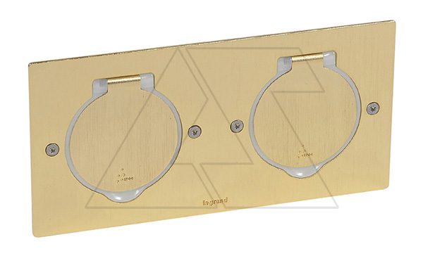 Блок розеточный IP44 неукомпл.встраиваемый 2 пост, прямоуг. корпус, бронза
