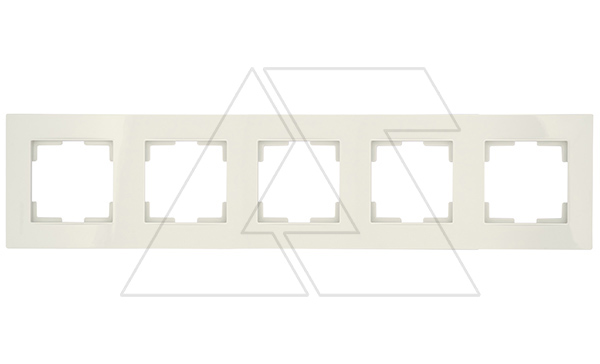 Rita - Рамка 5 постов, вертикальный монтаж, серый