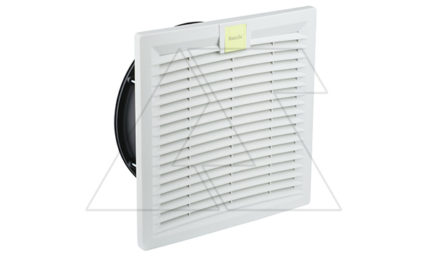 Вентилятор с фильтром SFE откидной 60Вт, 530м3/ч, 230VAC, габариты 260x260x89мм, вырез 225x225мм, IP54, RAL7035