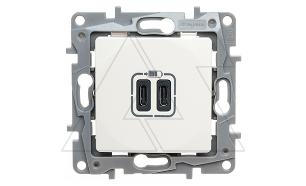 Etika - Зарядное устройство с двумя USB-разъемами Type C, 3000mA (сл.кость)