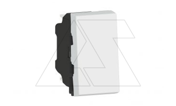 Mosaic - Выключатель кнопочный 6А, 1М, пруж. зажимы, белый