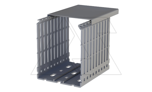 Перфокороб KKD 8010, органайзер для шкафов, 80x100х2000мм (ШxВхД), RAL 7030, серый