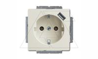 Basic 55 - Розетка 2P+E нем. стд. + USB (шале-белый)